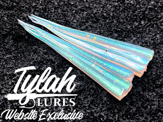 TylahLures Milky Teal/Blue Strips 2.4