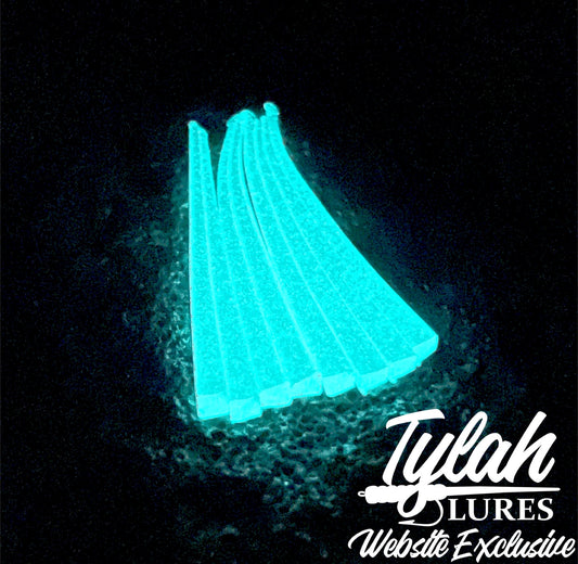 TylahLures Website Exclusive UV Blue Glow Strips 1.5in.