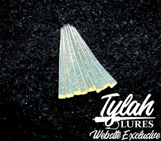 TylahLures Website Exclusive UV Green Glow Strips 1.5in.