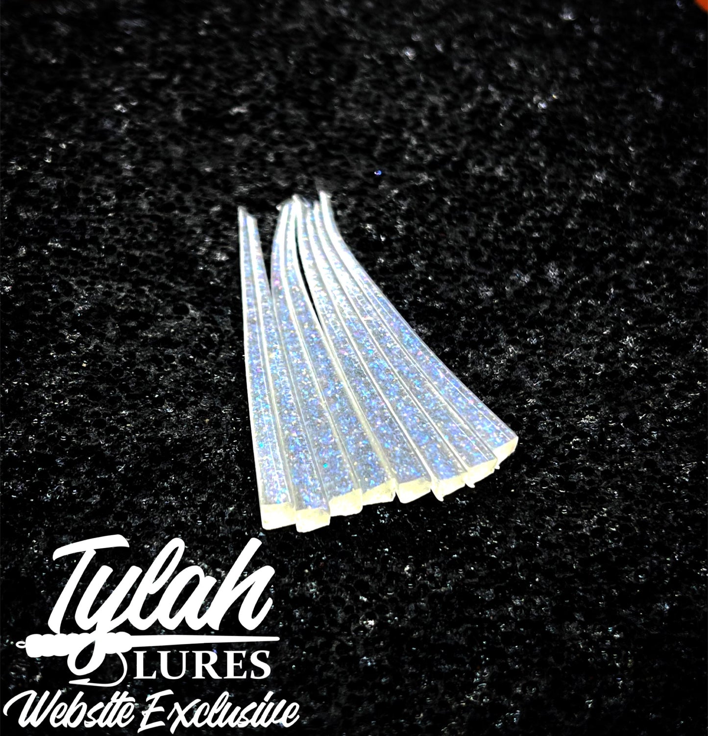 TylahLures Website Exclusive UV Blue Glow Strips 1.5in.